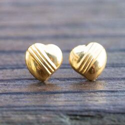 Vintage 18k gouden oorstekers hart