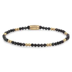 Rebel & Rose armband Black & Gold Glam Rocks 3 mm