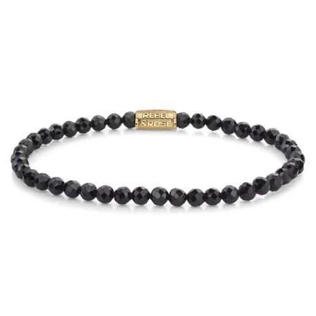 Rebel & Rose rekarmband Black Glam Rocks Gold 4 mm