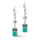 Coeur de Lion oorbellen 2838-20-0500 GeoCUBE Iconic silver-green