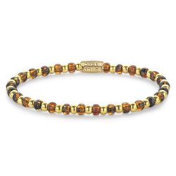 Rebel & Rose armband Mix Glass Rocks Tiger Gold 4 mm