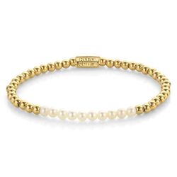 Rebel & Rose armband Pearl Gem meets Yellow Gold 4 mm