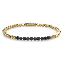 Rebel & Rose armband Green Glam Rocks meet Yellow Gold 4 mm
