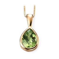 Elements 9 krt hanger druppel peridot