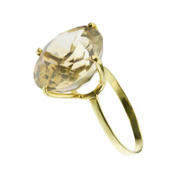 Vintage 18 krt gouden ring met citrien