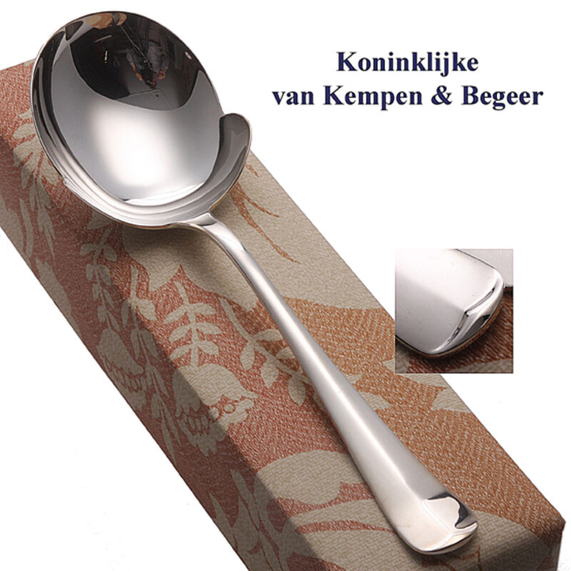 Vel lokaal retort Zilveren dessertlepel Haags Lofje 18 cm - van Kempen en Begeer