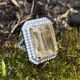 Gouden ring met rutielkwarts en 0.90 crt diamant indiagem
