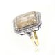 Gouden ring met rutielkwarts en 0.90 crt diamant indiagem