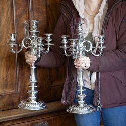 Stel zilveren kandelabers anno 1892 C.J. Begeer te Utrecht
