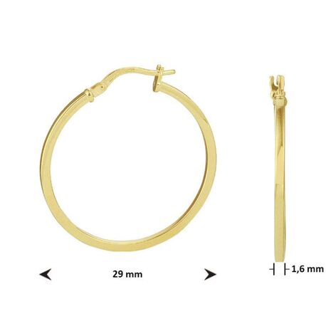ZilGold oorringen rechte buis 13-19-23-29 mm