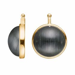 Heide Heinzendorff aanhangers Cat Eye grijs E97 kleur 91 verguld zilver