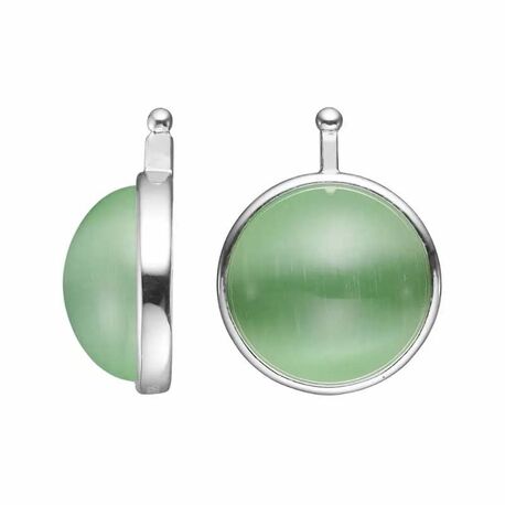Heide Heinzendorff aanhangers lichtgroen Cat Eye E97 kleur 53 zilver