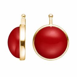 Heide Heinzendorff aanhangers Cat Eye rood E97 kleur 50 verguld zilver