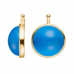 Heide Heinzendorff aanhangers Cat Eye blauw E97 verguld zilver