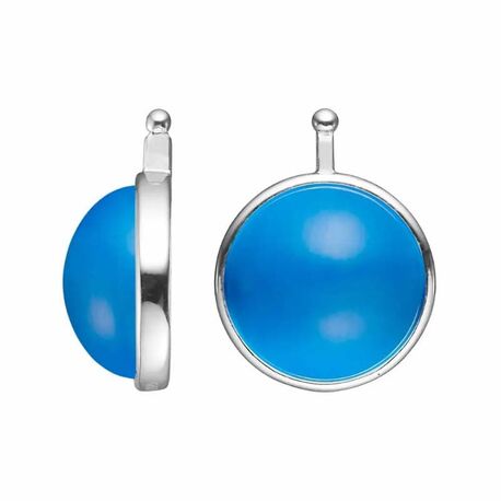 Heide Heinzendorff aanhangers Cat Eye blauw E97 zilver