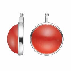 Heide Heinzendorff aanhangers oranje rode Cat eye verguld zilver