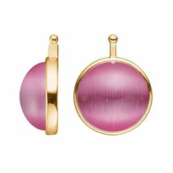 Heide Heinzendorff aanhangers roze Cat Eye E97 kleur 11 verguld zilver