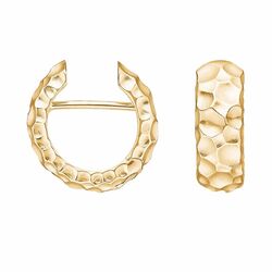 Heide Heinzendorff verguld zilveren oorringen gehamerd