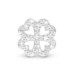 Christina zilveren charm Shimmery Clover