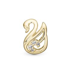 Christina vergulde charm The Swan 630-G222
