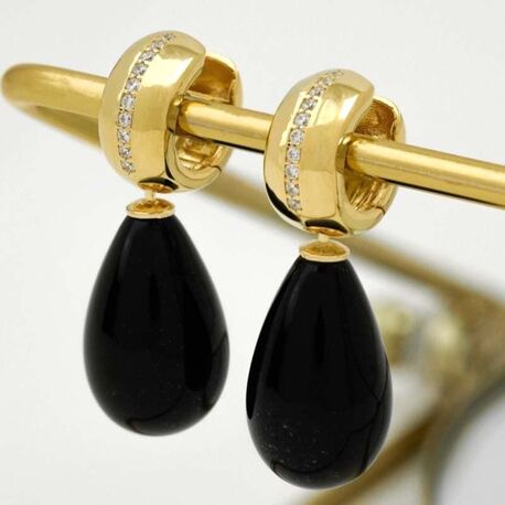 Heide Heinzendorff zwarte aanhangers E43 zilver stokje