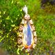 Vintage bicolor 14k gouden hanger citrien
