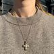 Vintage 18k Chimento hanger kruis met diamant