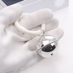 Verzilverde rammelaar bal parelrand