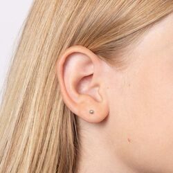 D for Diamond zilveren oorsteker met diamantje