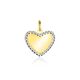 ZINZI Gold 14 krt gouden hart hanger 10 mm bicolor