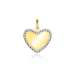 ZINZI Gold 14 krt gouden hart hanger 10 mm bicolor