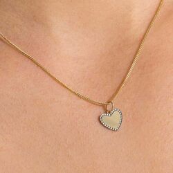 ZINZI Gold 14 krt gouden hart hanger 10 mm bicolor