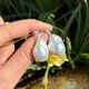 Coscia witgouden oorbellen met diamant en barok zoetwaterparel
