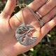 Zilveren collier ronde hanger bladeren Ginkgo van GL Timeless