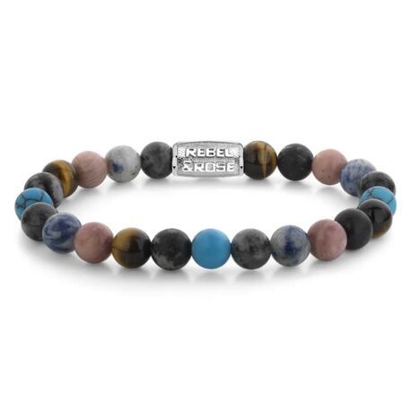 Rebel & Rose armband Ocean Coral 8 mm met edelstenen