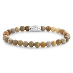 Rebel & Rose armband Desert Storm 6 mm beige agaat