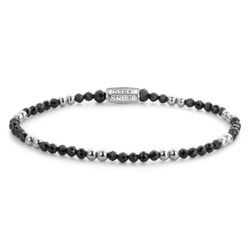 Rebel & Rose armband Black & Silver Glam Rocks 3 mm