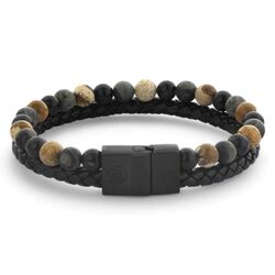 Rebel & Rose armband Full Metal Combo 12mm Autumn Storm bruin