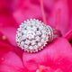 Vintage 18k witgouden rozet ring met diamanten