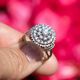 Vintage 18k witgouden rozet ring met diamanten