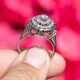 Vintage 18k witgouden rozet ring met diamanten