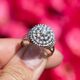 Vintage 18k witgouden rozet ring met diamanten