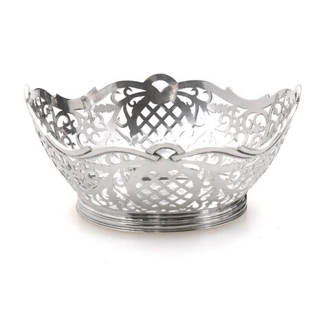 ovaal zilver bonbonmandje van A. presburg Haarlem