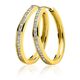ZINZI vergulde oorringen 28 x 3 mm zirkonia ZIO193Y