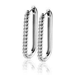 ZINZI zilveren paperclip oorringen gedraaid ZIO2693