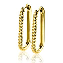 ZINZI zilveren paperclip oorringen gedraaid ZIO2693G