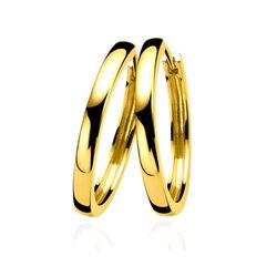ZINZI vergulde oorringen 28 x 3 mm zirkonia ZIO193Y