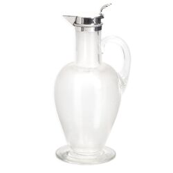 Antiek Fries draadglazen karafje zilver montuur rond 1900