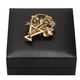 18 krt gouden bloemenmand broche 50er jaren smaragd robijn saffier