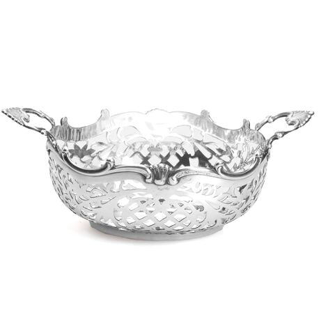 Zilver bonbonmandje uit 1949 De Zilverfabriek te Voorschoten